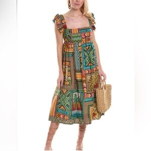 FARM Rio Banana Scarves Midi Dress